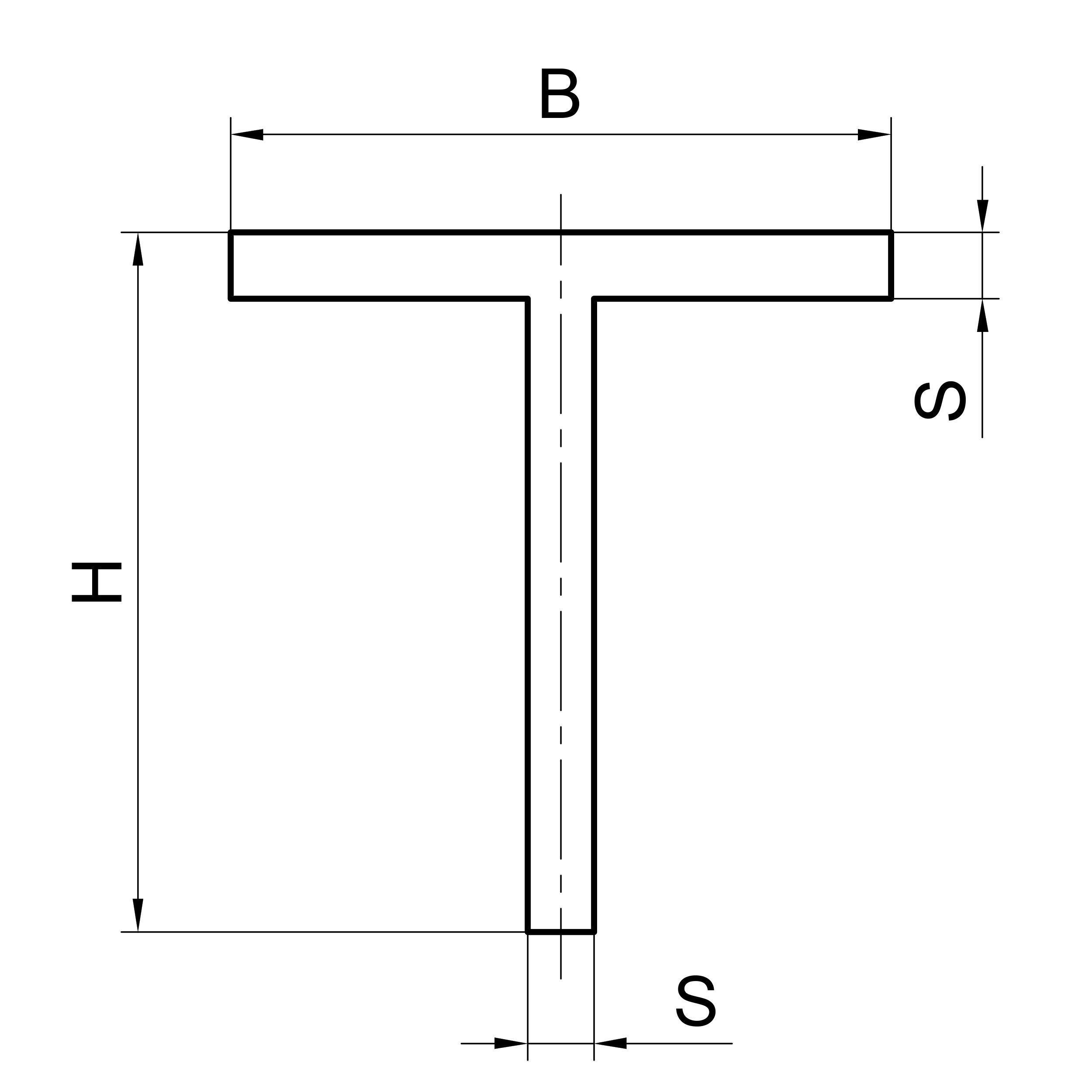 Т-образный алюминиевый профиль 40x40x3
