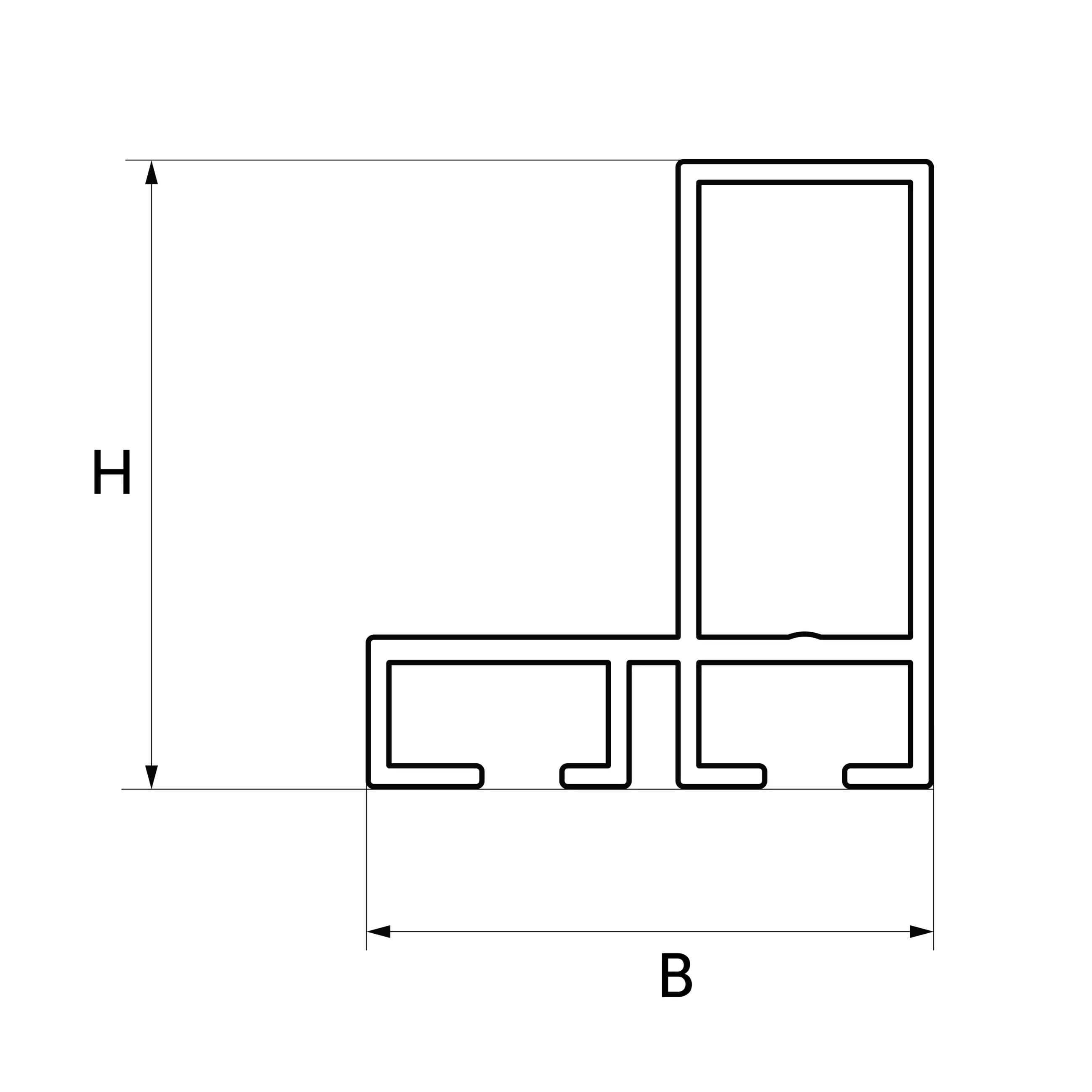 Алюминиевый профиль экран для ванны 36x40