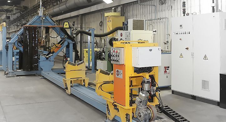 Installation of an automatic welding line